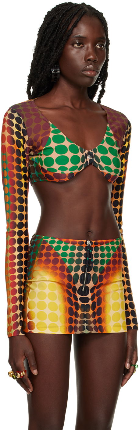 Krila Jean Paul Gaultier Jean Paul Gaultier Printed Long Sleeve Crop Top Večbarvna | 22/09-F-TO044-J512, 1