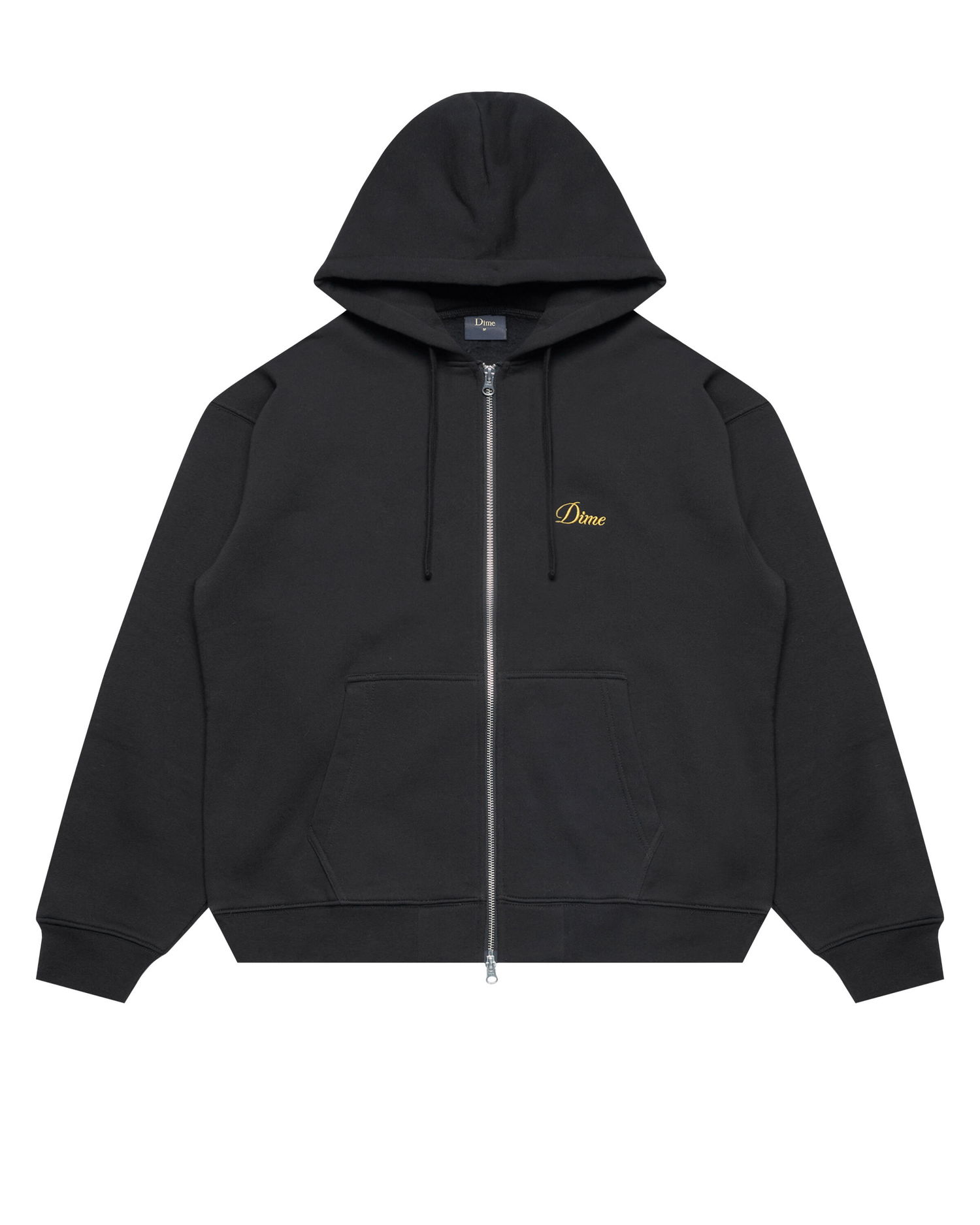 Pulover Dime Cursive Logo Zip-Up Hoodie Črna | DIMEHO2453BLK, 0