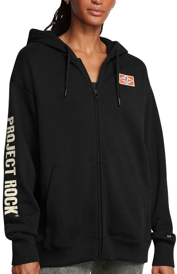 Pulover Under Armour Project Rock Hard at Work Full-Zip Hoodie Črna | 1386446-001