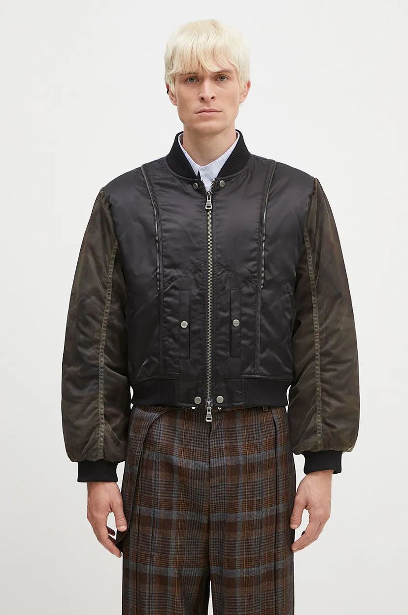 Bomber jakna Andersson Bell Mesh Sleeve Bomber Jacket Črna | awa626u