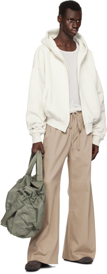 Pulover Entire Studios Entire Studios Thermal Zip-Up Hoodie Bela | ES2488RI, 3