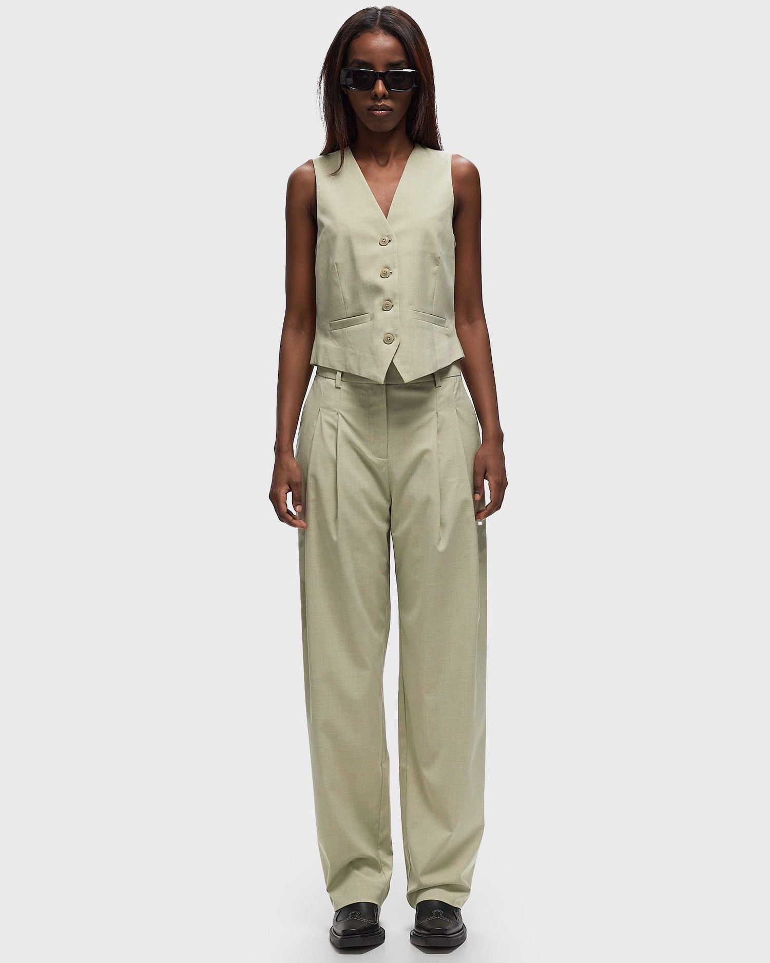 Hlače Samsoe Samsoe Samsøe & Samsøe SALUZY Casual Trousers, Size L Bež | F24200070-LIGHT-OLIVE, 1