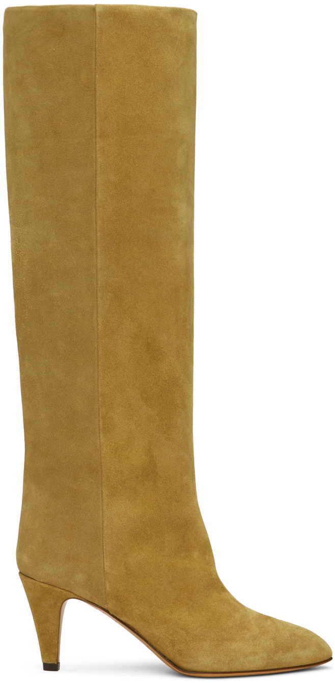 Superge in čevlji ISABEL MARANT Laspi Suede Knee-High Boots Oranžna | 24PBT0021FA-B1A07S