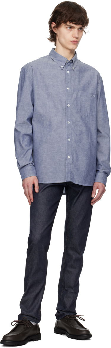 Srajce A.P.C. A.P.C. Edouard Embroidered Shirt Modra | COHDV-H12509, 3