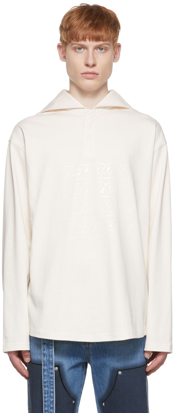 Polo majica We11done We11done Embroidered Logo Henley Bela | WD-TT1-22-554-U-IV
