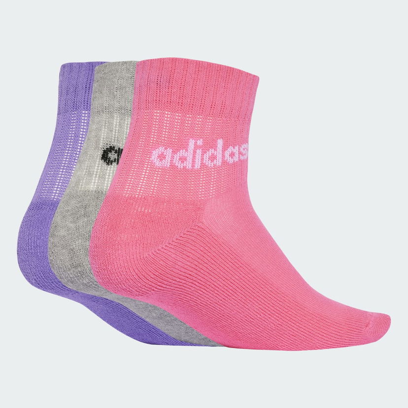 Nogavice adidas Performance Linear Ankle Quarter Socks - 3 Pairs Roza | JF8541