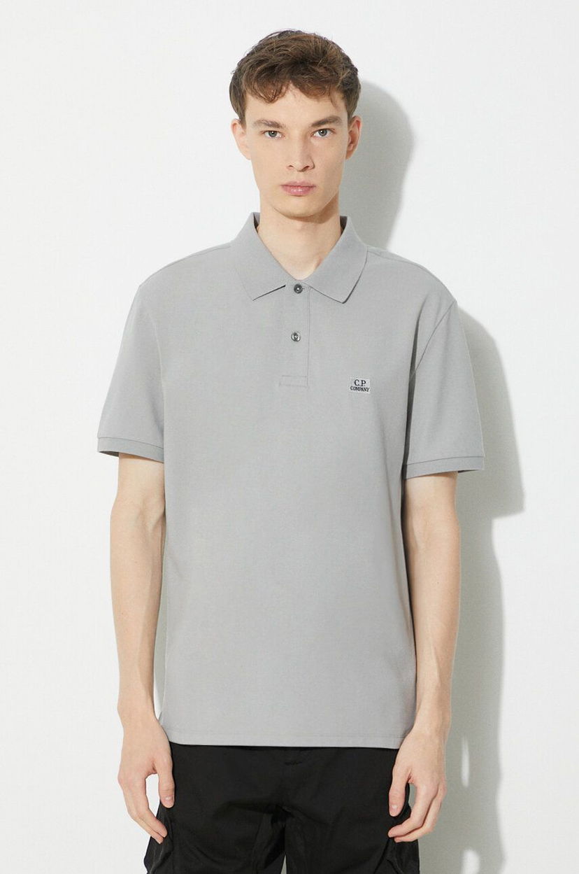 Polo majica C.P. Company Polo Shirt With Logo Siva | 16CMPL094A005263W