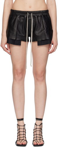 Rick Owens Concordians Fog Boxers Leather Shorts