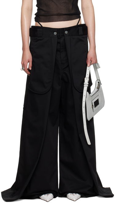 Hlače Jean Paul Gaultier Oliver Edition 'The Wrap' Wide Leg Trousers Črna | 24/27-F-PA113P-C048-00, 0