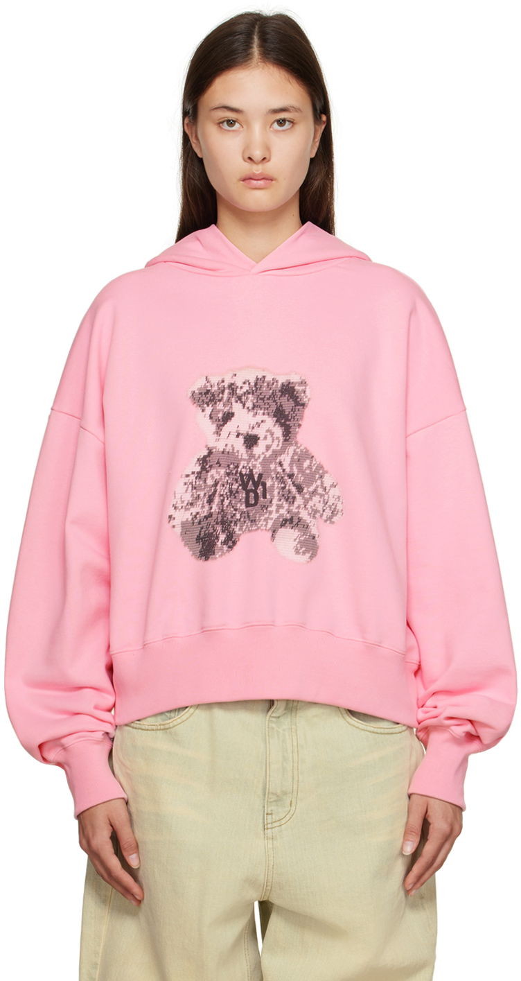 Pulover We11done We11done Pixel Teddy Hoodie Roza | WD-TH1-23-994-U-LP