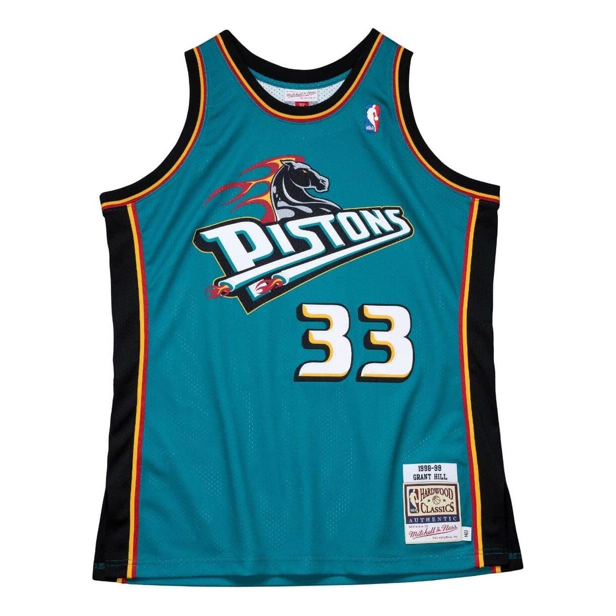 Dres Mitchell & Ness NBA Detroit Pistons 1998-99 Grant Hill #33 Mitchell & Ness Authentic Jersey Modra | AJY4GS18083-DPITEAL98GHI, 0