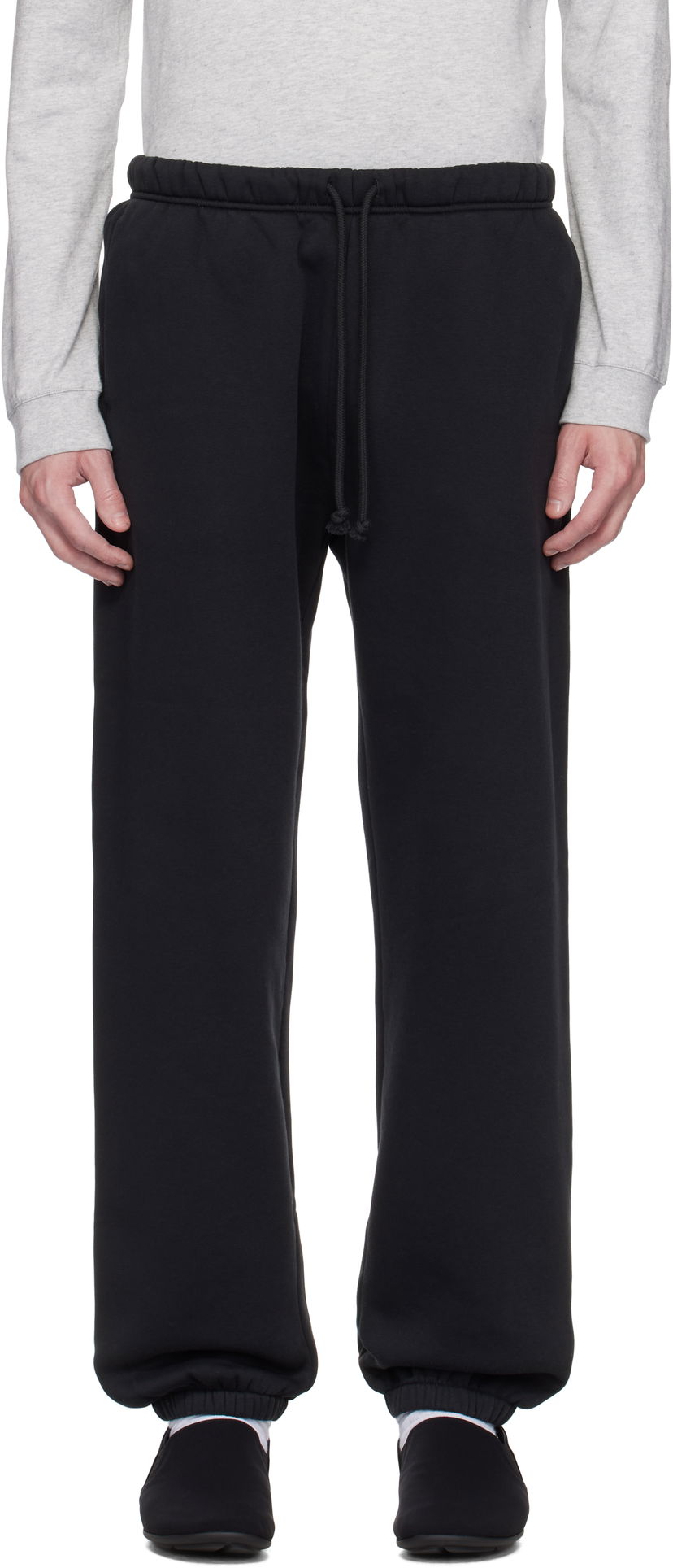 Trenirka SKIMS SKIMS Fleece Lounge Relaxed Sweatpants Črna | PT-JOG-8451M-WASHED ONYX