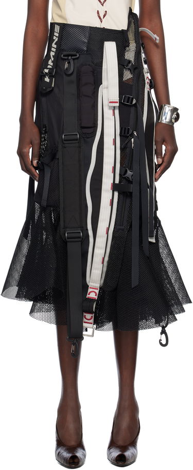 Krila Junya Watanabe Junya Watanabe Multi Fabrics Mix Midi Skirt Črna | JO-S016-051-1, 0