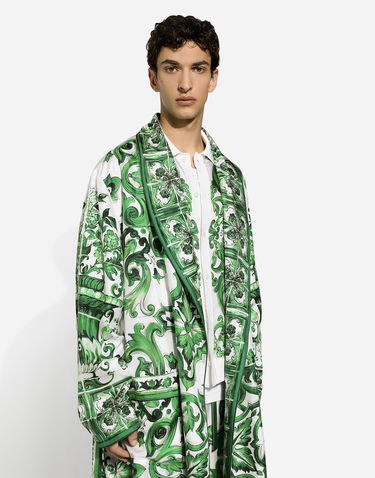 Pižame Dolce & Gabbana Silk Twill Robe With Print Zelena | G031TTHI1SVHV3TN, 3