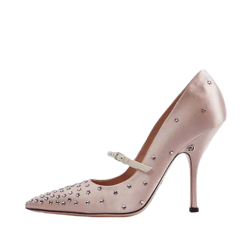 Superge in čevlji Gucci Embellished Satin Pumps Roza | 723430 FJSY0 9641