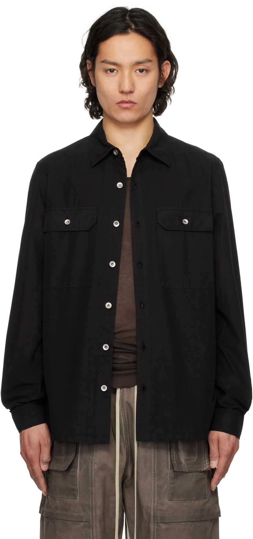 Srajce Rick Owens Rick Owens DRKSHDW Hollywood Overshirt Črna | DU01E3296 P
