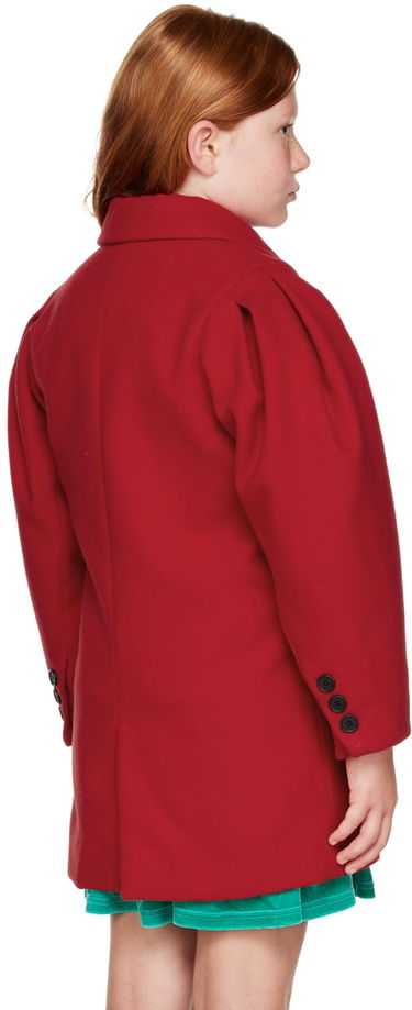 Plašči MSGM MSGM Kids Double-Breasted Coat Rdeča | MS029142, 2