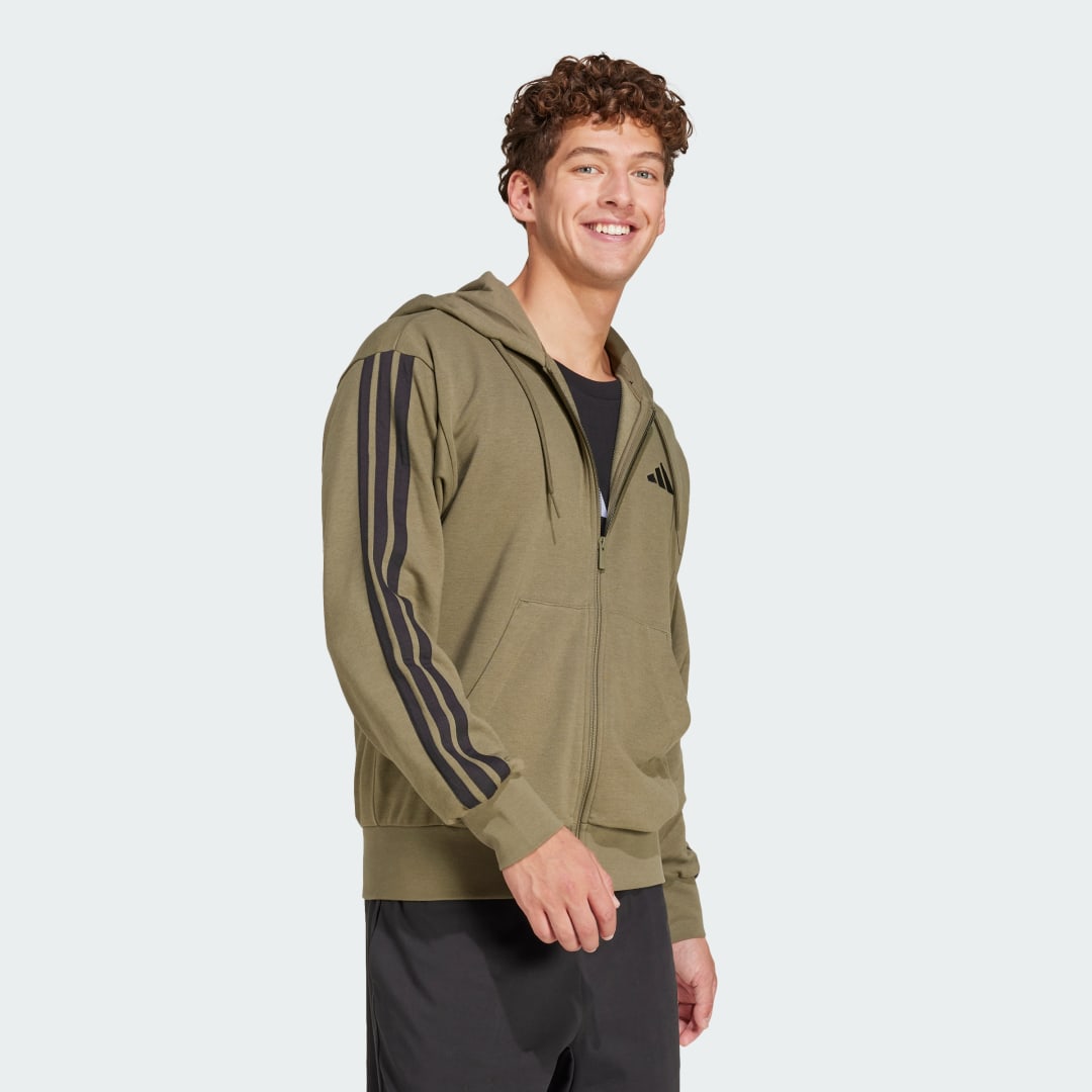 Pulover adidas Performance Full-Zip Hoodie with Three Stripes Zelena | JD1875, 1
