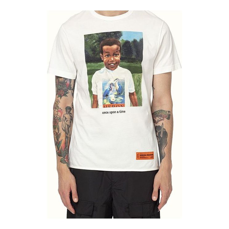 Majica HERON PRESTON Heron Preston Little Boy Print T-Shirt Bela | HMAA011S209140190188