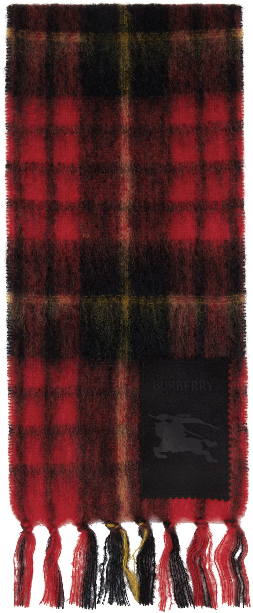 Šala Burberry Burberry Check Mohair and Wool Scarf Rdeča | 8114096