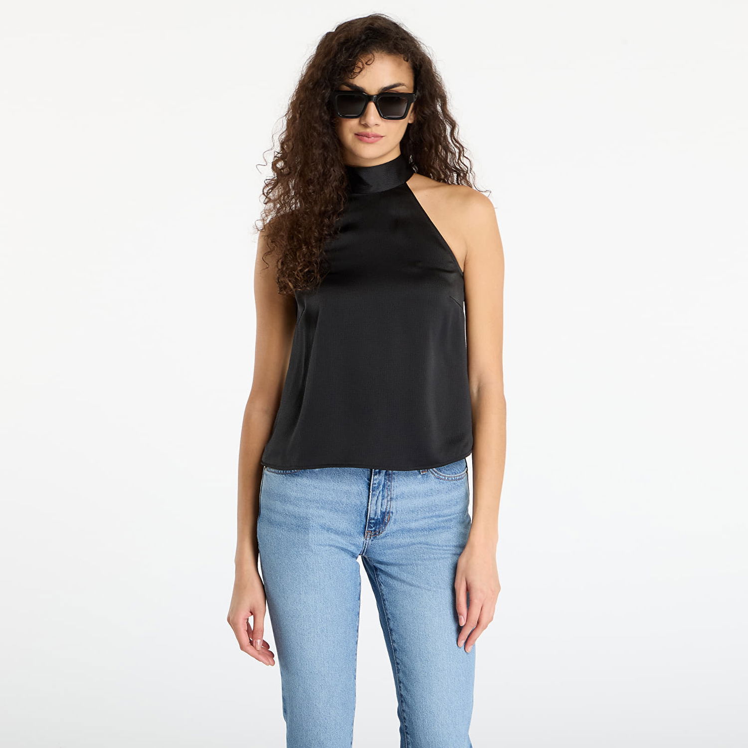 Majica brez rokavov Samsoe Samsoe Satin Halter Neck Top Sarheos Črna | F25400155_CLR000021, 0