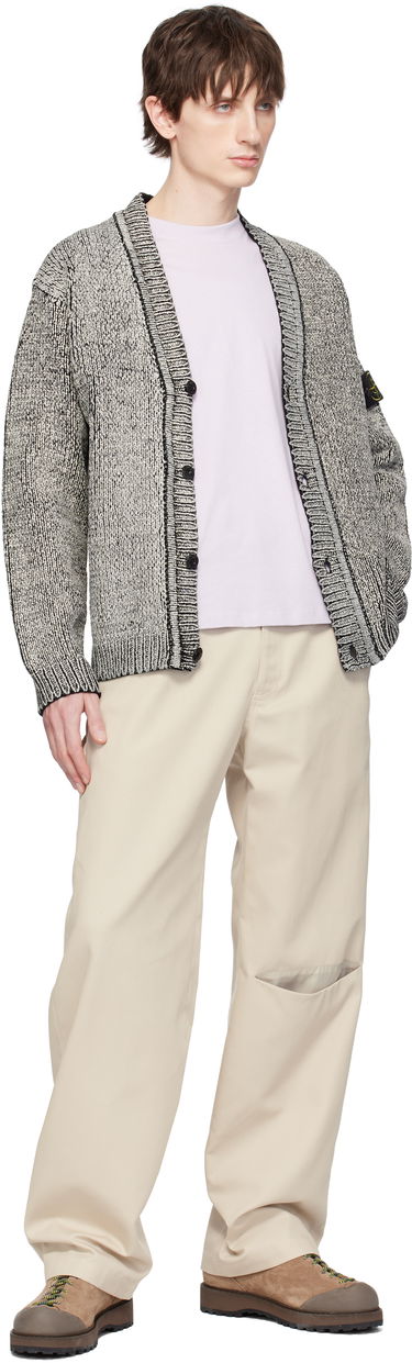 Pleteni pulover Stone Island Stone Island Cotton Chenille Cardigan Siva | K1S15 5100047 S00Z1, 4