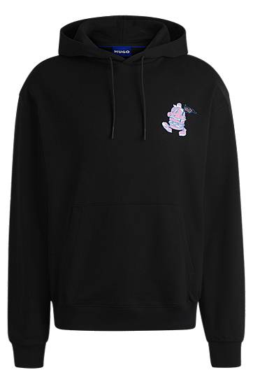 Pulover BOSS HUGO Street-Food Graphic Hoodie Črna | 50532264