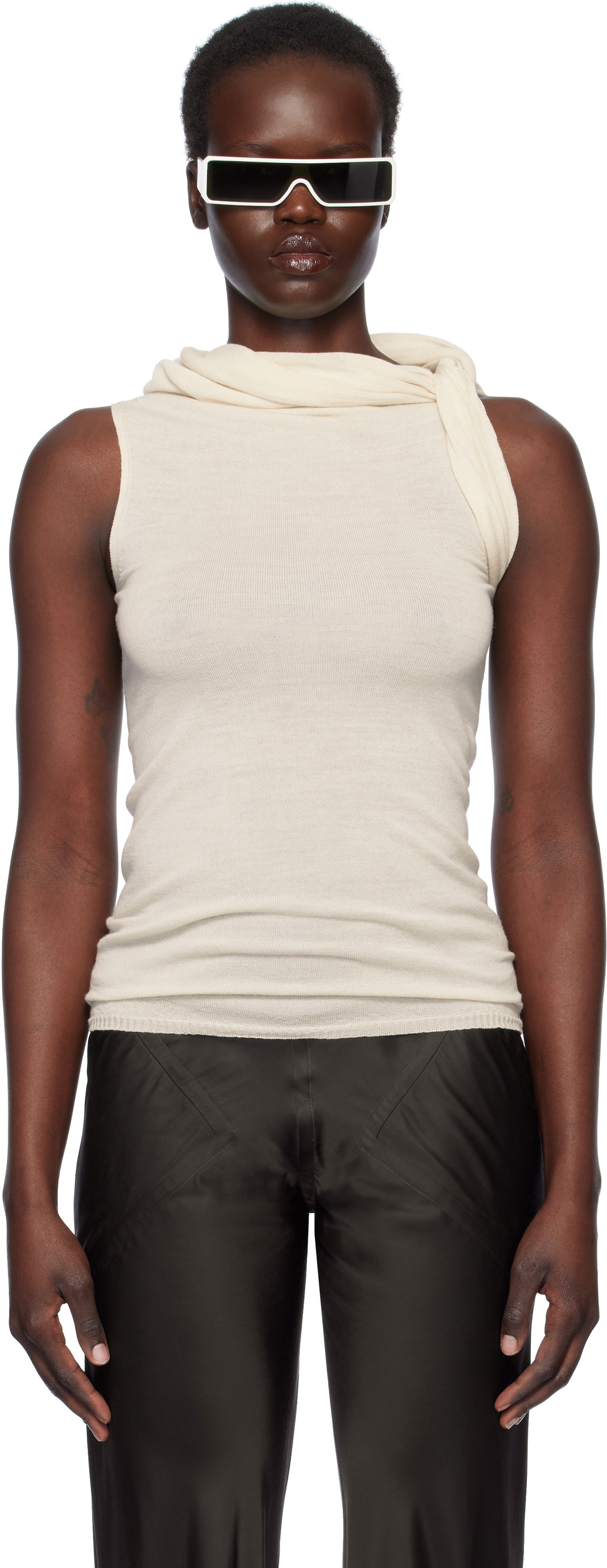 Majica brez rokavov Rick Owens Rick Owens Hollywood Banded Tank Top Bež | RP01E7666 M, 0