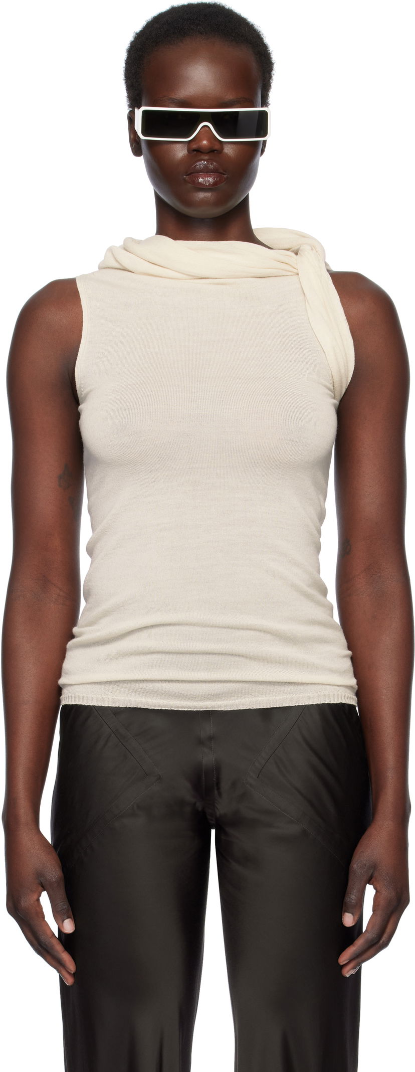 Majica brez rokavov Rick Owens Rick Owens Hollywood Banded Tank Top Bež | RP01E7666 M