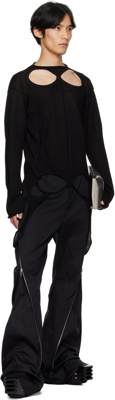 Pleteni pulover Rick Owens Rick Owens Concordians Slashed Pull Sweater Črna | RU02E1671 ML, 3