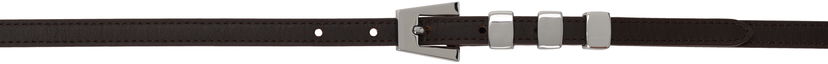 Pasovi BY FAR Nappa Leather Belt With Triangular Buckle Rjava | MWTST003CL013BR023PL