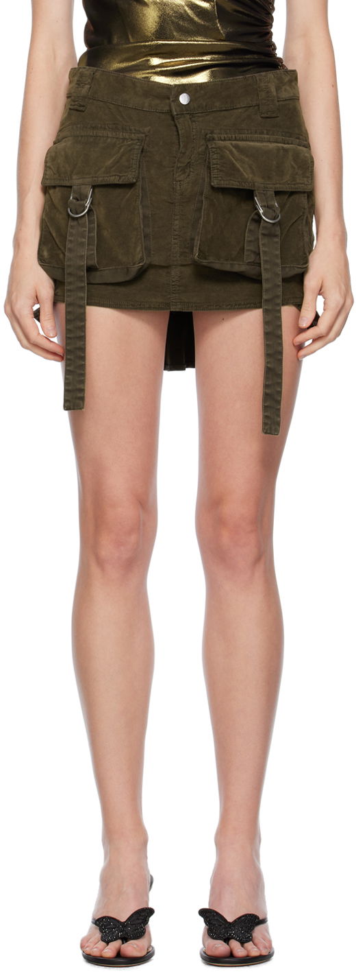 Krila Blumarine Blumarine Low-Rise Cargo Miniskirt Zelena | A322G152A