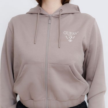 Pulover GUESS Guess Roberta Full Zip Cropped Hoodie Rjava | V5RQ20KC3D2-A120, 2