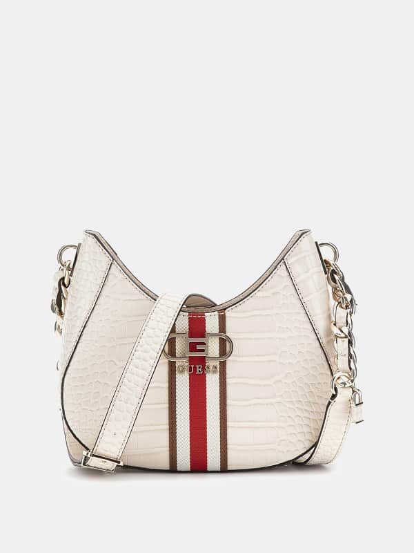 Torbica GUESS Nelka Croc-Print Mini Crossbody Bež | HWCG9307120, 0