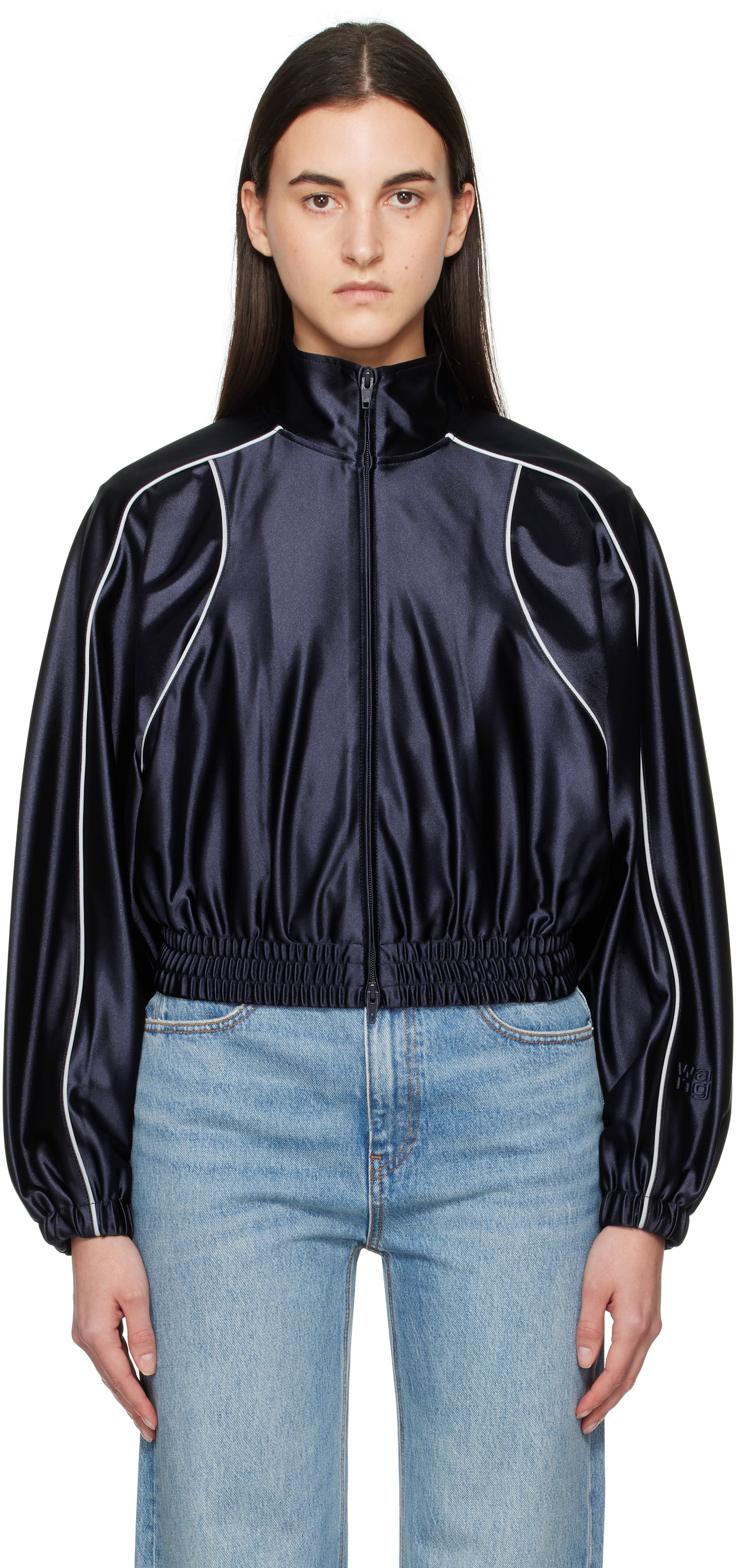 Bomber jakna Alexander Wang Alexanderwang.t Deconstructed Track Jacket Mornarica | 4CC1252110, 0