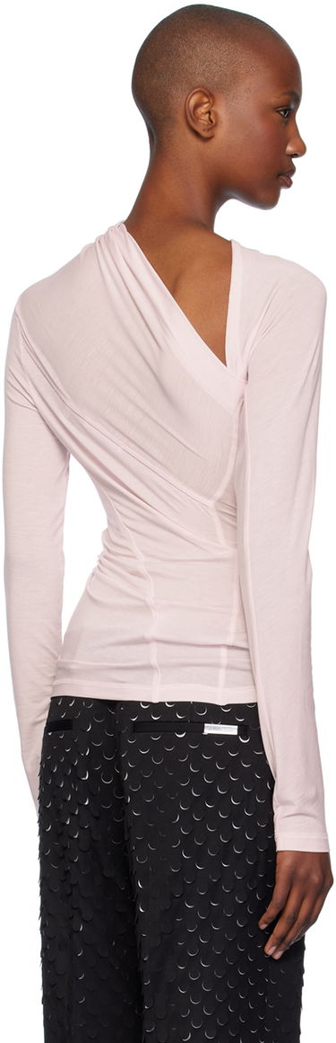 Majica Helmut Lang Helmut Lang Draped Long Sleeve Top Roza | O07HW504, 2