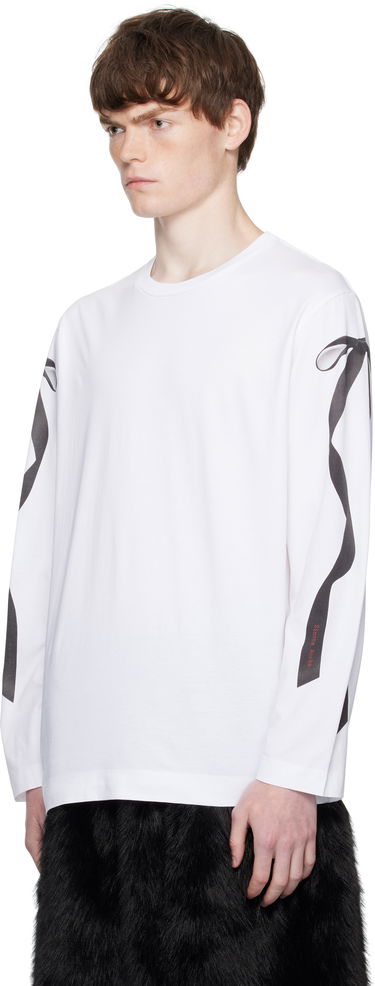 Majica Simone Rocha Simone Rocha Ribbon Bow Tail Long Sleeve T-Shirt Bela | 5194P54-M 0569, 3