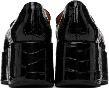 Nega čevljev GANNI GANNI Croco Butterfly Chain Platform Loafers Črna | S2834, 1