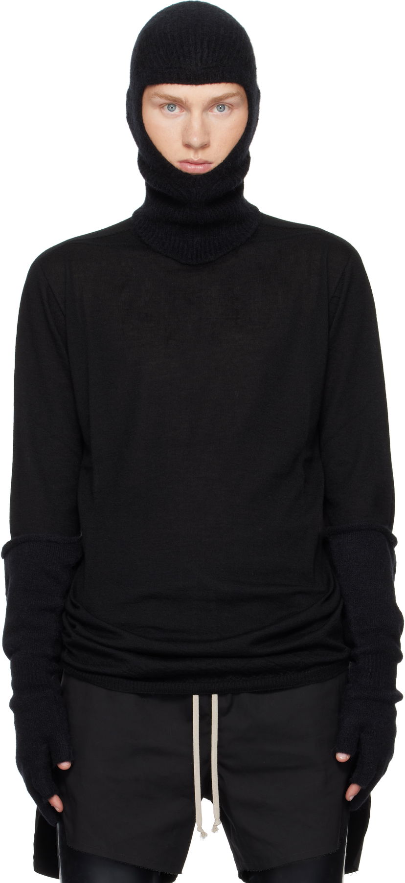 Majica Rick Owens Oversized Turtleneck Črna | RR02D6626 WS