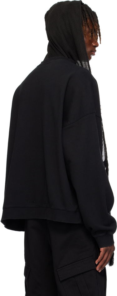 Pulover We11done We11done Heart-Cross Long-Sleeved Muffler Hoodie Črna | WD-TH0-25-845-U-BK, 2