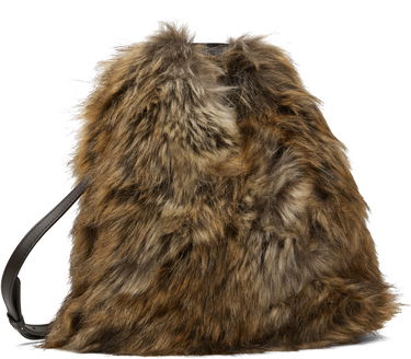 Torbica Maison Margiela MM6 Maison Margiela Triangle Crossbody Faux-Fur Bag Rjava | SB6WD0026P8486, 3