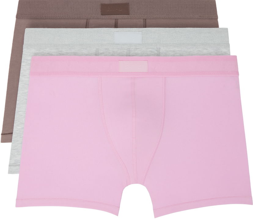 Boksarice SKIMS SKIMS Cotton Boxer Briefs - Three-Pack Roza | BO-BBR-5634M-BUBBLEGUM UMBER MUL