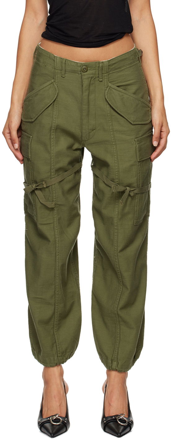 Cargo hlače R13 R13 Cropped Cargo Trousers Zelena | R13WR320-D091A