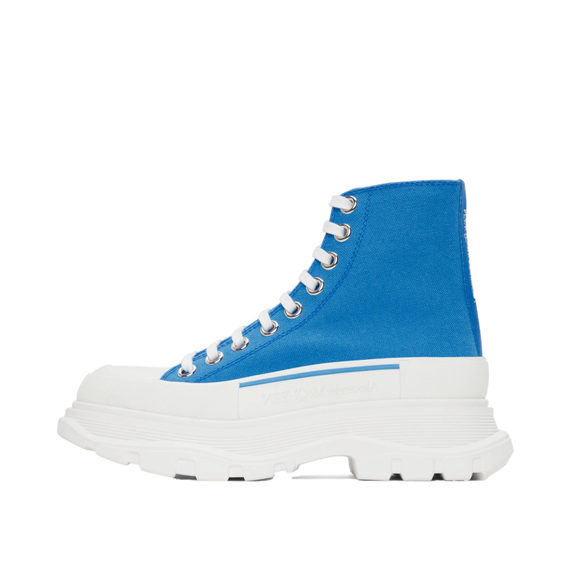 Superge in čevlji Alexander McQueen Tread Slick Platform High Sneakers Modra | 611706 W4MV2