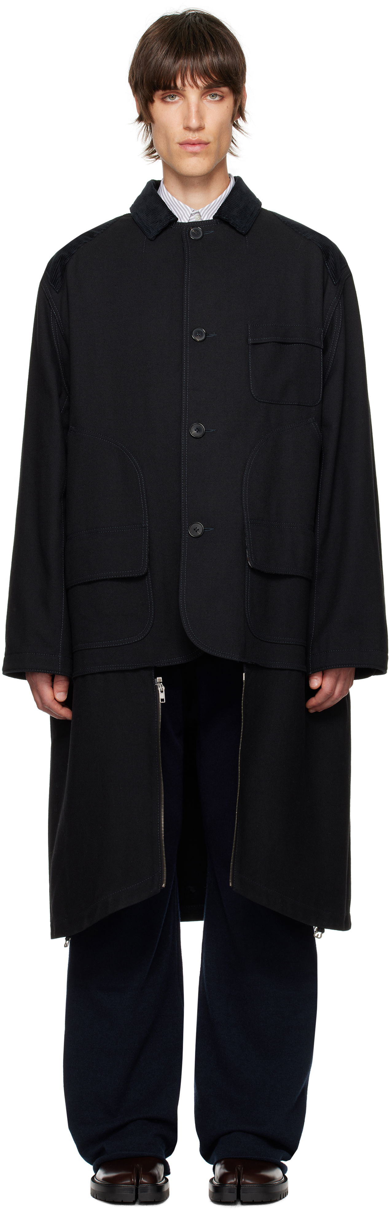 Plašči Maison Margiela Heavy Cotton Double Coat Črna | S51AA0352 S53229, 0