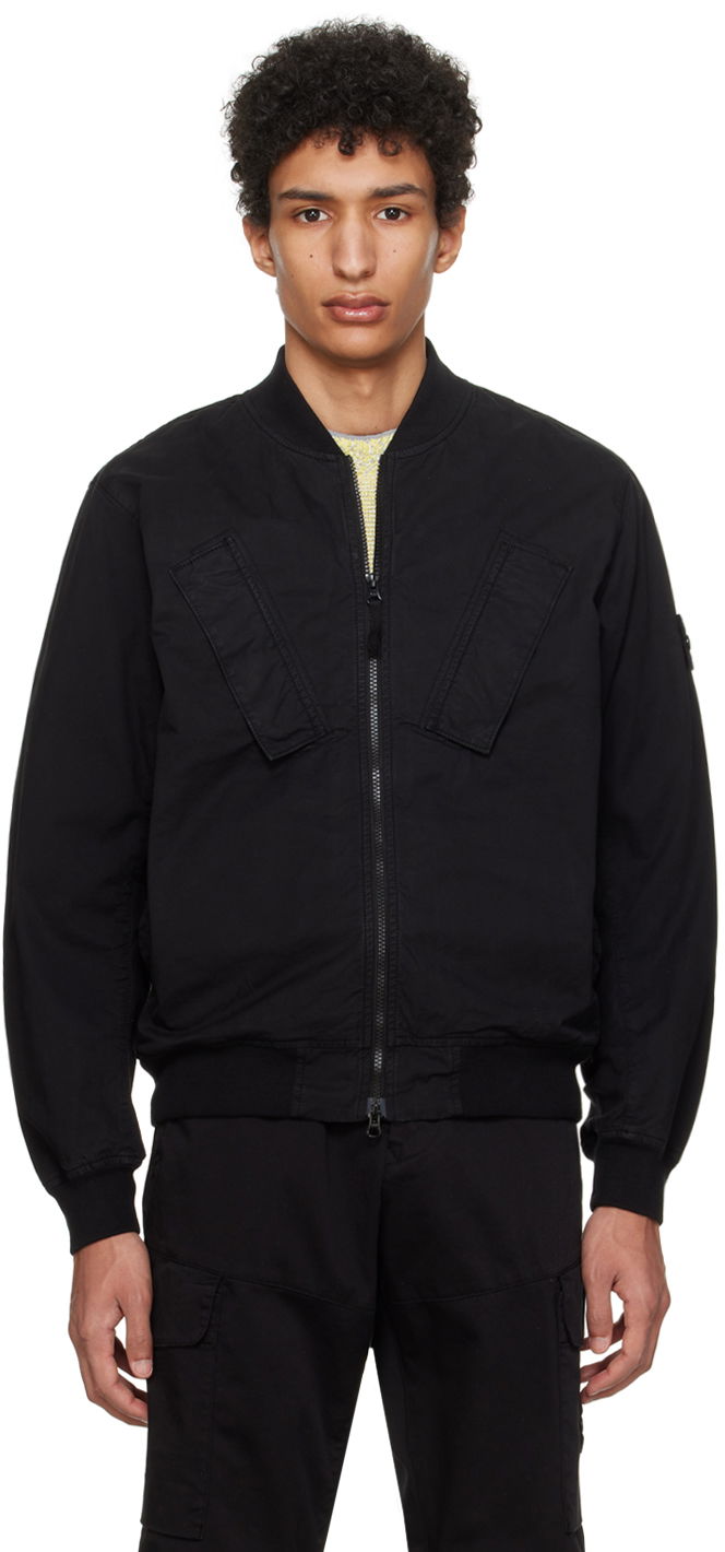 Bomber jakna Stone Island Garment-Dyed Bomber Jacket Črna | 801542510
