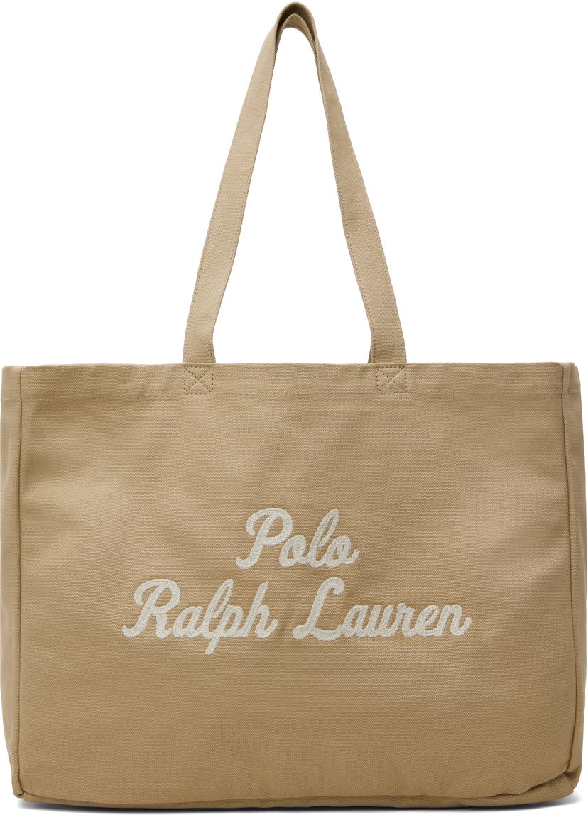 Tote bag Polo by Ralph Lauren Ralph Lauren Embroidered Canvas Tote Bag Bež | 405962436002