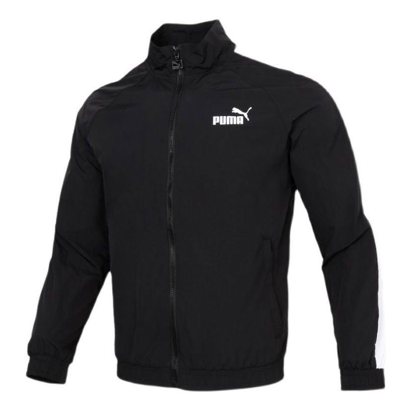 Vetrovka Puma Logo Sports Windproof Stand Collar Woven Jacket Črna | 532559-01