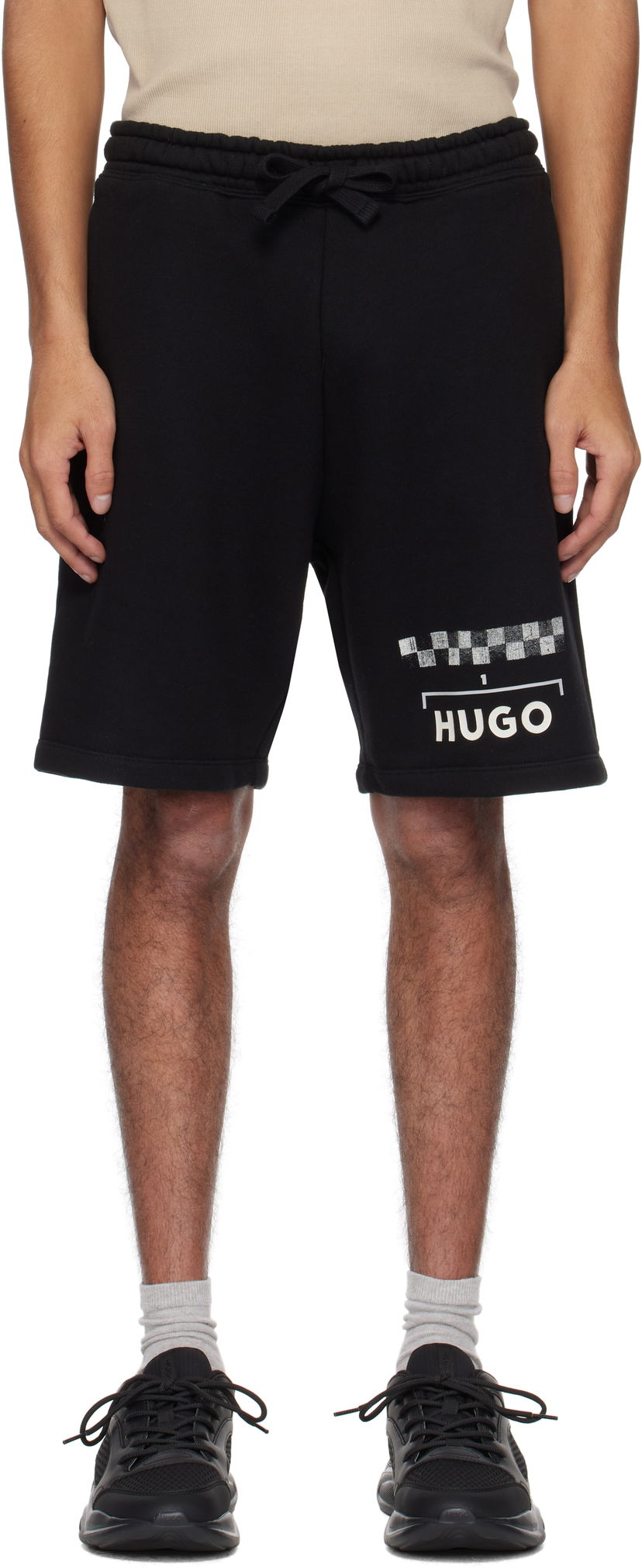 Kratke hlače BOSS Hugo Racing Print Shorts Črna | 50531759