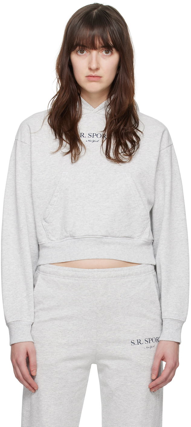 Pulover Sporty & Rich 'S.R. Sport' Hoodie Siva | HCAW2326HG